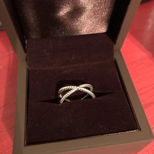 Sterling Silver Crossover Ring